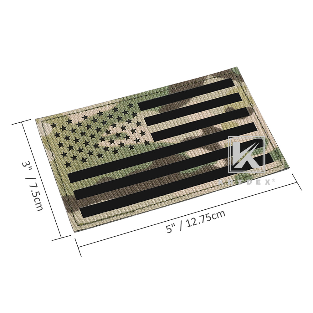 5x3 inch Large Black Infrared IR US USA American Flag Patch Tactical Vest Patch Hook-Fastener Backing (5 Width x 3 Height) (Black)