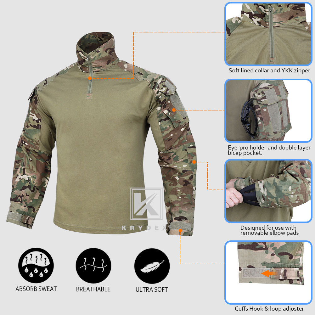 KRYDEX G3 Combat Shirt Tactical Military Army Assault BDU Top Blouse Gen3