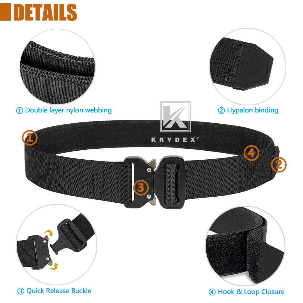 DOOPAI Tactical Belt,Military Style Quick Release Metal Buckle Belt,1.5  Heavy-Duty Nylon Riggers Belts for Men