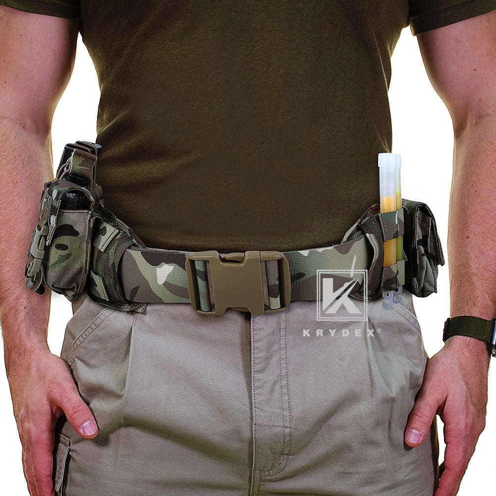 KRYDEX Tactical Quick Release Battle Belt Molle Soft Wide Padded  Waist Outer Shooting Gun Belt With Inner Belt