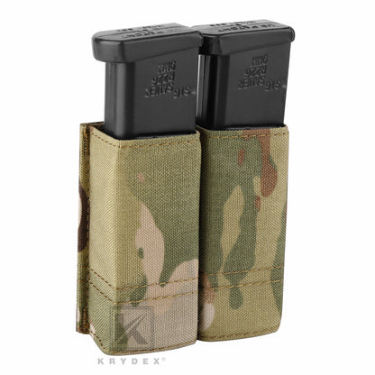 Krydex Tactical 9MM Pistol Magazine Pouch Double Stack .40 45 ACP Pistol Mag Holder Duty Belt & Molle Compatible