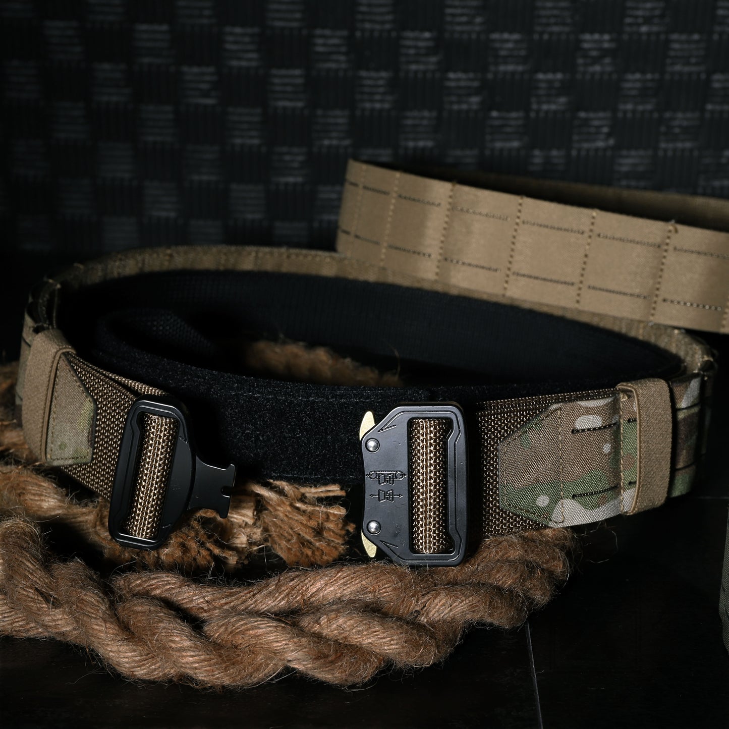 Krydex Tactical Molle Belt Quick Release Duty Gun Shooting Belt Laser Molle Padded Load Bearing Stiffened Belt