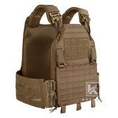 KRYDEX Tactical Plate Carrier Vest - Laser Cut MOLLE, Quick Release, Ranger Green (Size M) With Dummy Plates