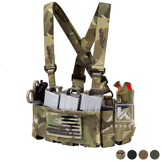KRYDEX Tactical 5.56 Ready Rig Low Vis Chest Rig Elastic Cummerbund Concealed Lightweight Adjustable Vest