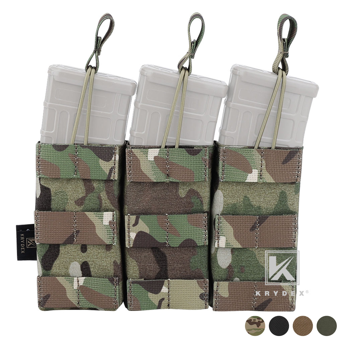 KRYDEX Triple 5.56 .223 M4 M16 AR15 Open Top Mag Pouch