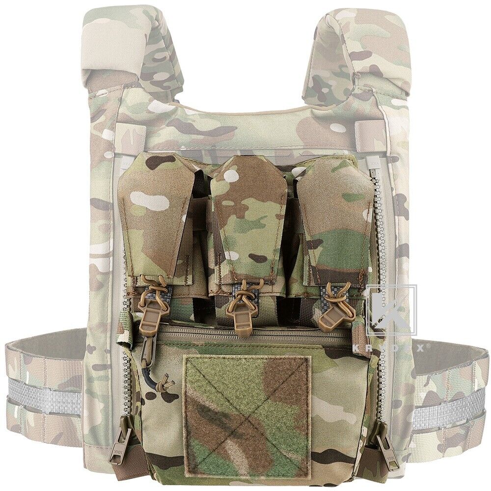 KRYDEX Tactical Zip On Assault Back Panel Banger MOLLE for FCPC V5 Plate Carrier Vest