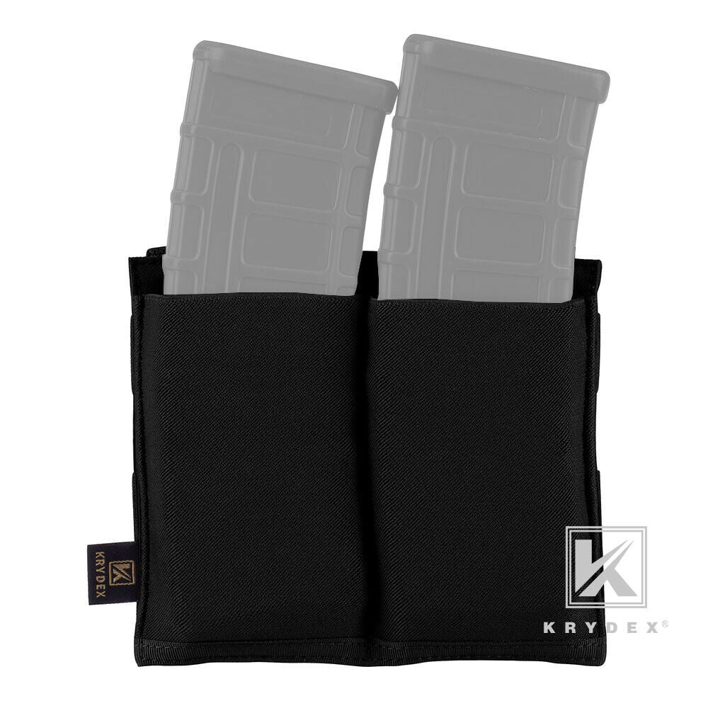 KRYDEX Fast Draw Tactical Molle Elastic Double 5.56 .223 M4 M16 AR Rifle Magazine Pouch Mag Carrier Holster Multiuse Pouch