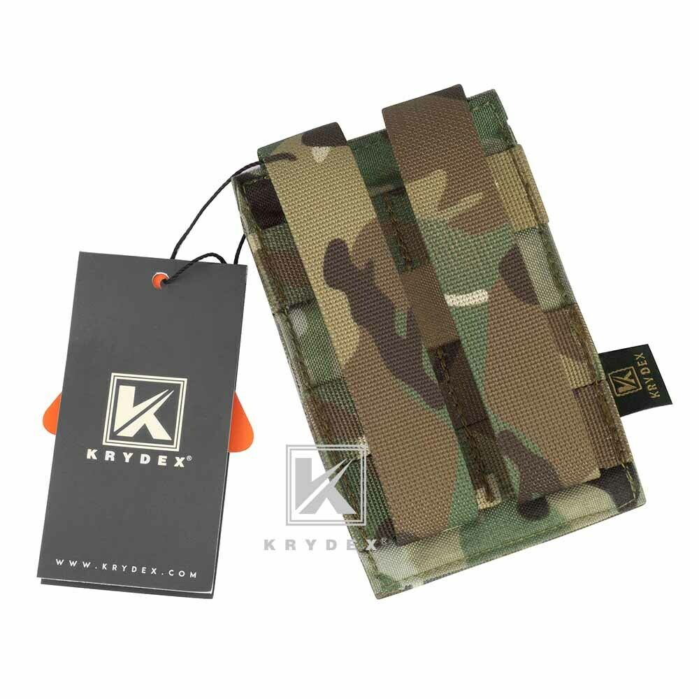KRYDEX Fast Draw Tactical Molle Elastic Single 5.56 .223 M4 M16 AR Rifle Magazine Pouch Mag Carrier Holster Multiuse Pouch