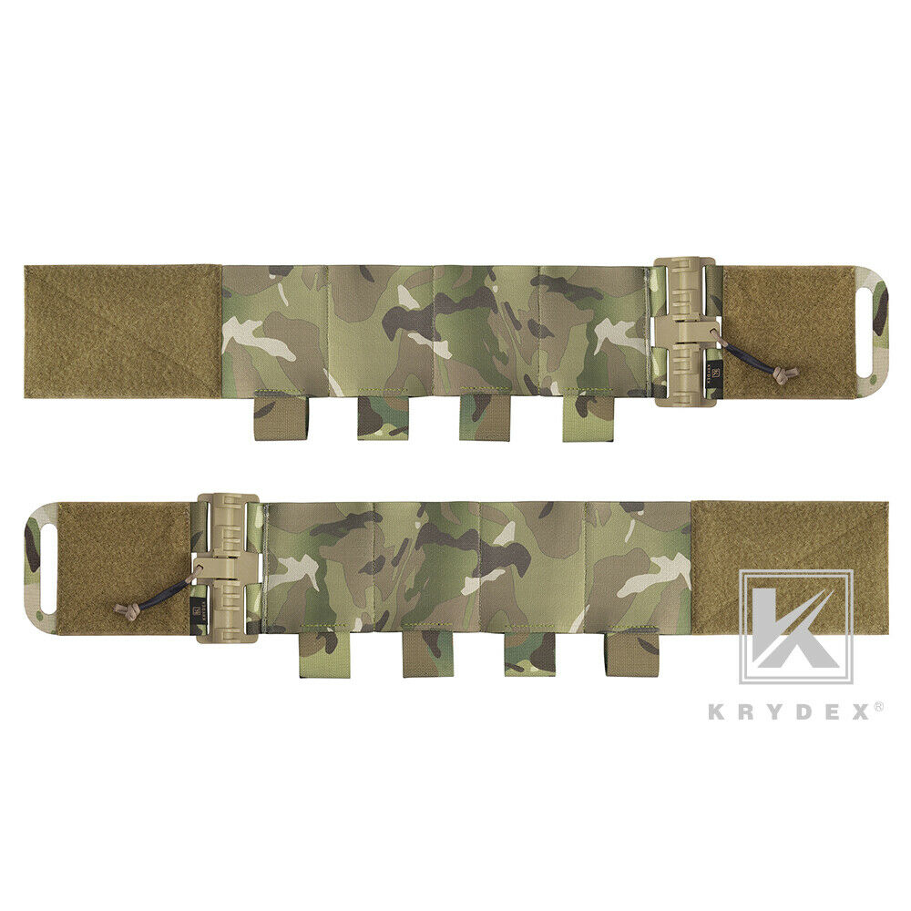KRYDEX Tactical Quick Release Hook & Loop Elastic QUAD Magazine Mag Carrier Cummerbund for Plate Carrier Vest 1 Pair