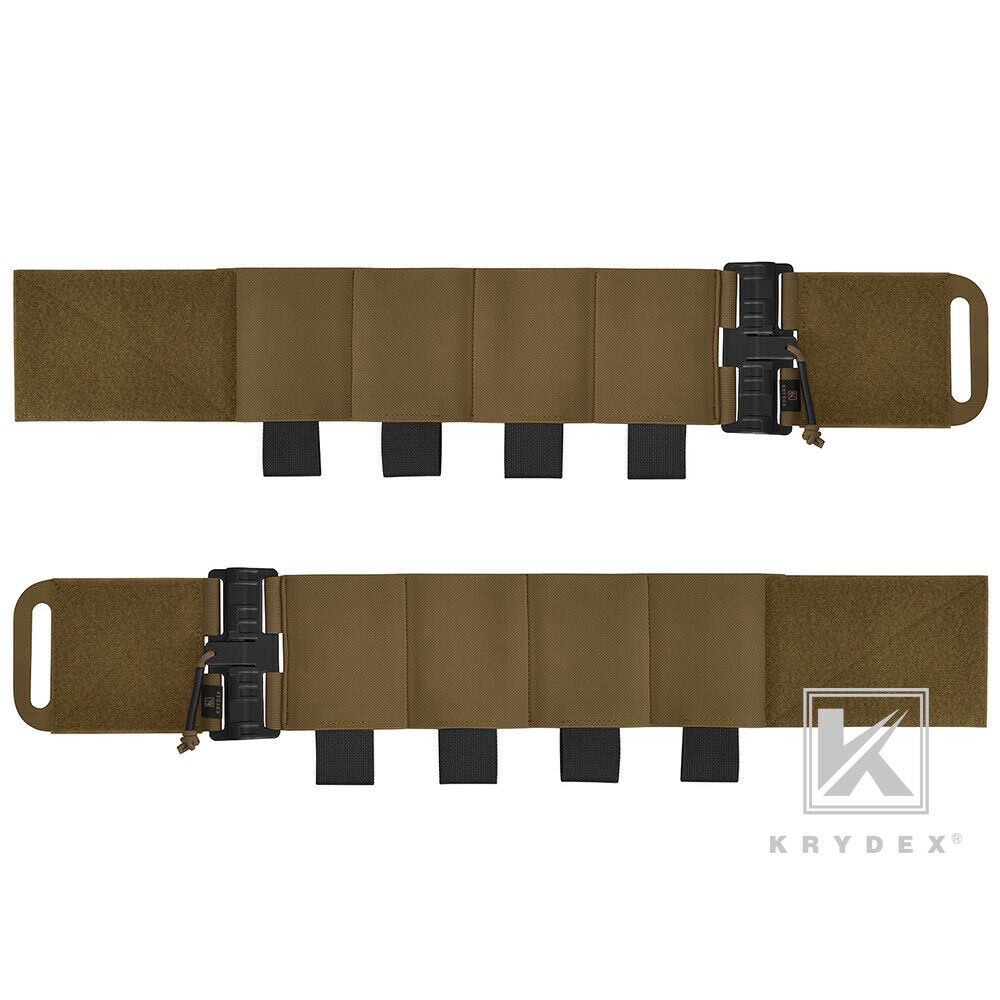 KRYDEX Tactical Quick Release Hook & Loop Elastic QUAD Magazine Mag Carrier Cummerbund for Plate Carrier Vest 1 Pair