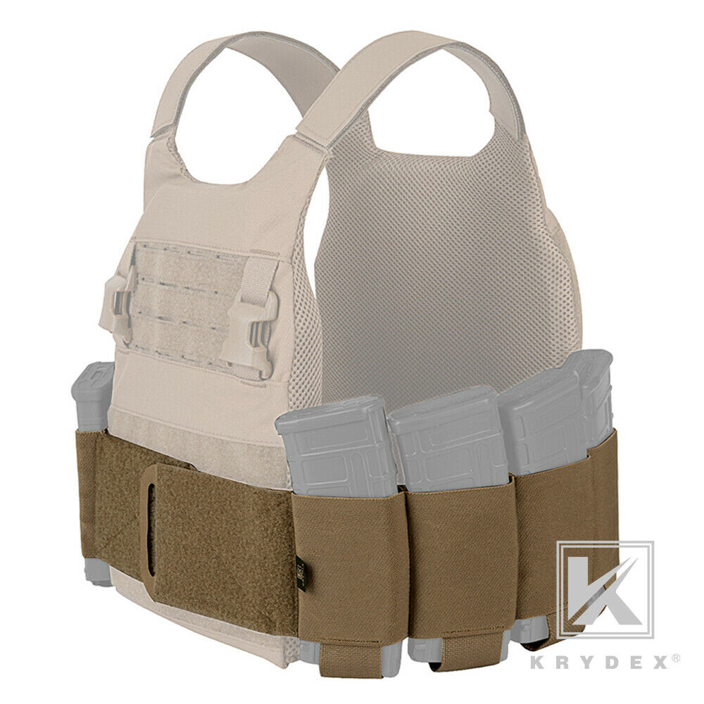 KRYDEX Elastic Carry Cummerbund For Plate Carrier – Ranger Green, Holds 8x 5.56 Magazines