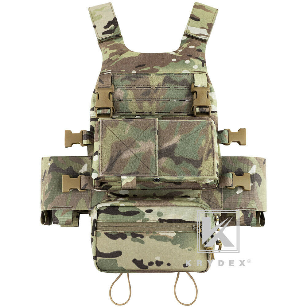 Low Vis LV-119 Slick Plate Carrier Tactical Quick Release Vest w/ Mag  Cummerbund