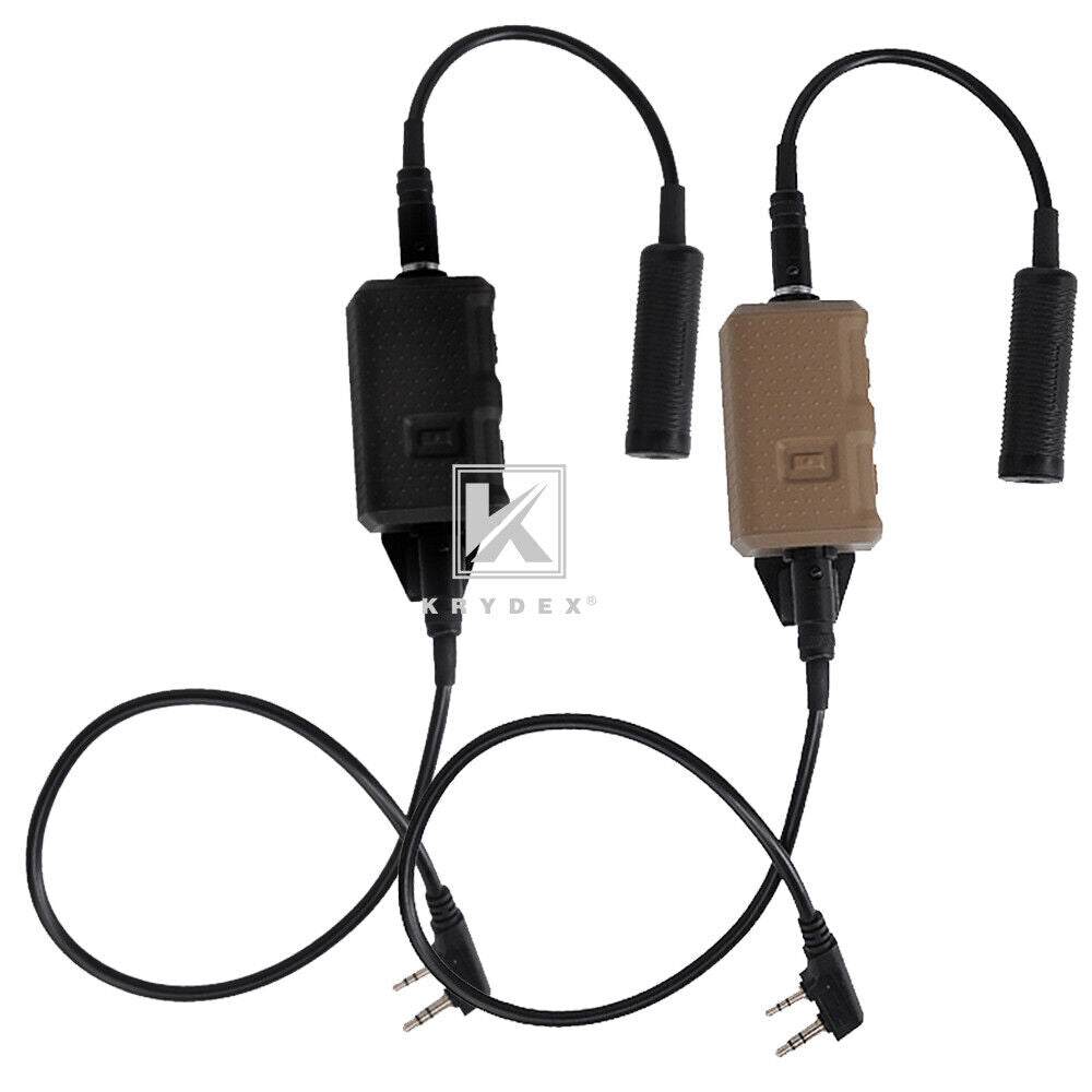 KRYDEX FCS Tactical Headset Comtac III RAC Radio Connector V20 PTT KN6 U174/U MTP3150 PD780 XTS KENWOOD