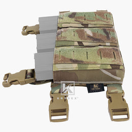 Pochette Triple Pour Chargeurs 5,56 KRYDEX - Ouverture Rapide, Fixation MOLLE, Camouflage MC